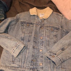 Sherpa lined denim jacket